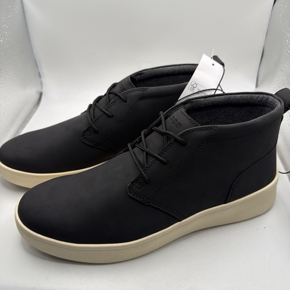 Izod Palmer Chukka Boots Men's Black Faux Leather Memory Foam Lace Up Size 10